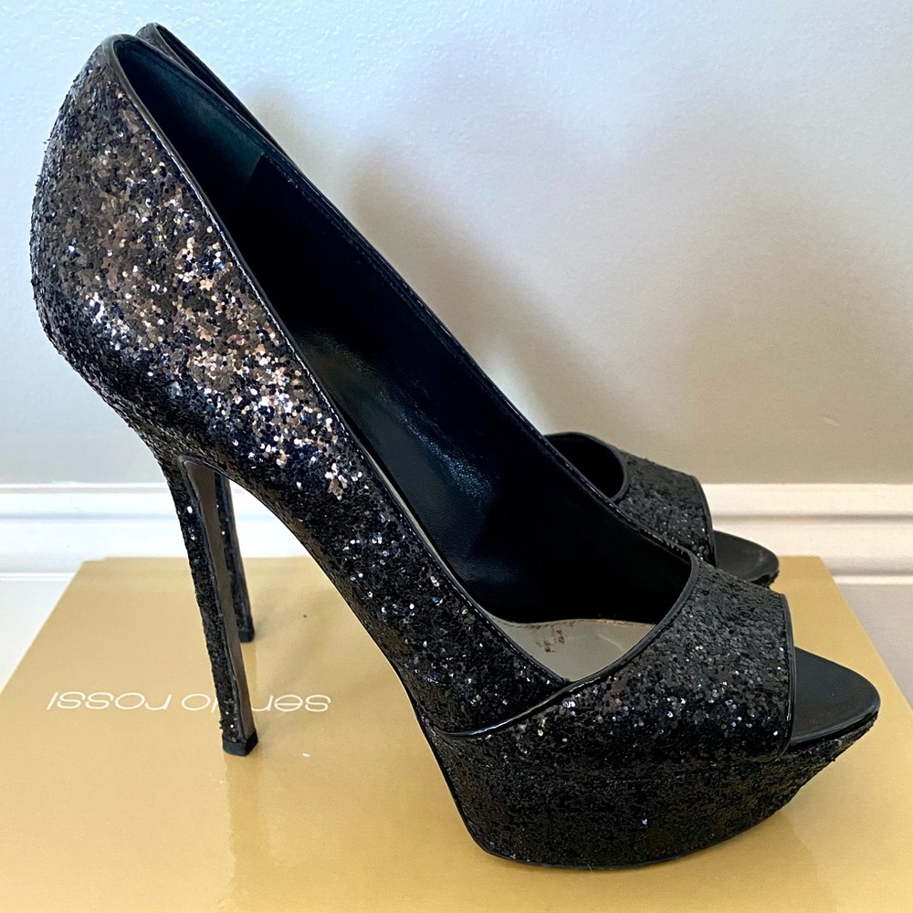 SERGIO ROSSI Boston Peeptoe Platform Pump - Picture 3 of 7